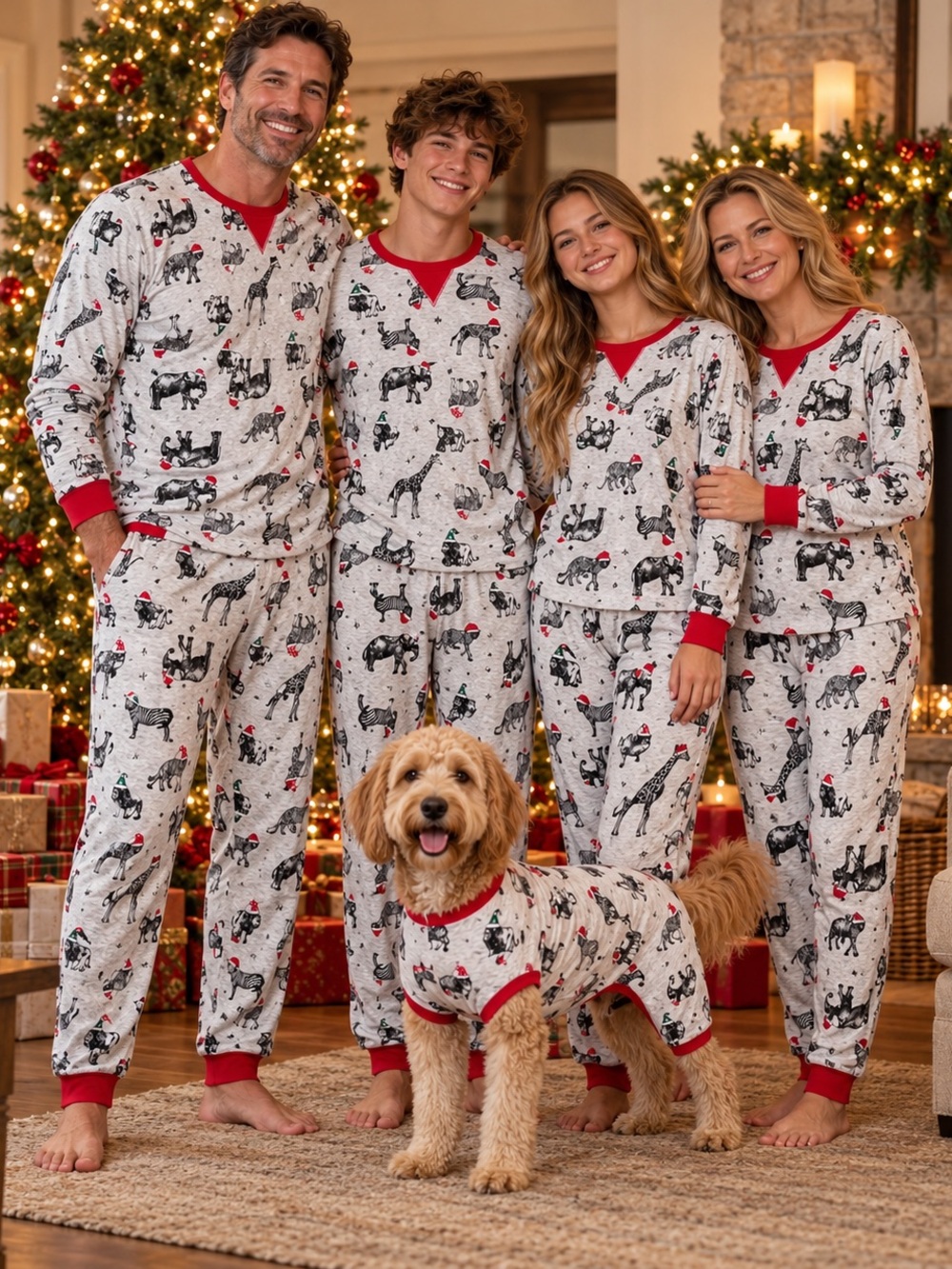 Wondershop Christmas Safari Matching Family Pajamas Bundle + Dog XL L M